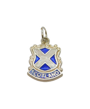 Scottish Sterling Silver Scotland Enamel Shield Souvenir Charm Vintage c1970s