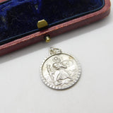 Sterling Silver St Christopher Travel Saint Charm Pendant Vintage c1970