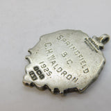 Sterling Silver, Gold & Enamel Wolverhampton Bowling Fob Medal Antique 1925