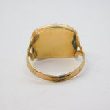 George III 9ct Yellow Gold, Seed Pearl & Hair Set Mourning Ring Antique c1800s