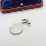 Sterling Silver and Cats Eye Charm Pendant Vintage c1970