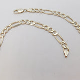 Sterling Silver Essential Chunky Figaro Chain Necklace Vintage c1980 51cm Length