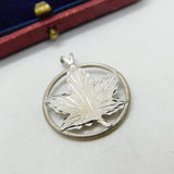 Sterling Silver Canada Canadian Maple Leaf Pendant Vintage c1970