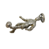 Sterling Silver Football Player Charm Pendant Vintage c1970