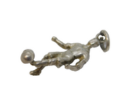 Sterling Silver Football Player Charm Pendant Vintage c1970