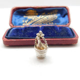 Sterling Silver Champagne on Ice Charm Pendant Vintage c1970