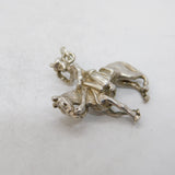 Sterling Silver Queen Elizabeth II on Horseback Charm Pendant Vintage c1970s