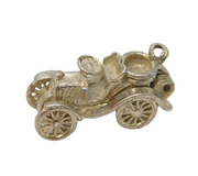Sterling Silver Opening Motor Car Charm Pendant Vintage c1970