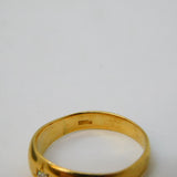 Victorian Boxed 18ct Gold & 0.1ct Diamond Gypsy Ring Antique c1890s