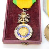 French WW1-Period Soldiers Medal Group & Snuff Box Collection Antique