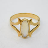 9ct Yellow Gold & Cabochon Moonstone Dress Ring Vintage 1972 London