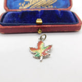 Sterling Silver and Coloured Enamel Canada Maple Leaf Charm Vintage c1970
