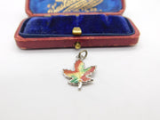 Sterling Silver and Coloured Enamel Canada Maple Leaf Charm Vintage c1970