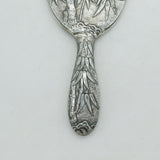 19th Century Japanese Sterling Silver Bamboo Pattern Hand Mirror Antique