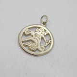 Sterling Silver Virgo Horoscope Symbol Charm Pendant Vintage c1970