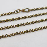 Victorian Gilt Metal Long Guard or Muff Chain Necklace Antique c1880s 46" Length