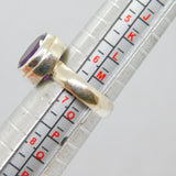 Sterling Silver Faceted Amethyst Solitaire Studio Ring Vintage c1970 Size N