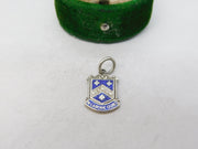 Sterling Silver Enamel Keswick Shield Charm Pendant Vintage c1970