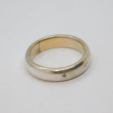 Sterling Silver Chunky Rounded Edge Wedding Band Ring Vintage c1970 Size Q 1/2