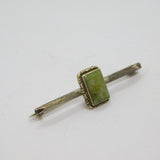 Sterling Silver Irish Connemara Marble Bar Brooch Pin Vintage 1947 Birmingham