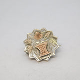 Victorian Gold & Sterling Silver Floral Wreath Brooch Antique c1880