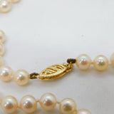 14ct Yellow Gold Clasp Simulated Pearl Necklace Vintage c1980 42cm Length