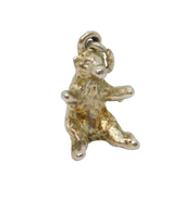 Sterling Silver Sitting Bear Charm Pendant Vintage c1970