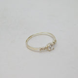 Sterling Silver Graduating 5 Stone CZ Dress Ring Modern c1990 Size M 1/2