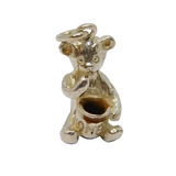 Sterling Silver Bear With Honey Pot Charm Pendant Vintage c1970