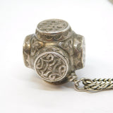Victorian Sterling Silver Celtic Knot Style Slider Pendant Necklace Antique