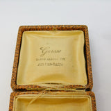 French Brown Tooled Leather Jewellery Box Aix-Les-Bains Antique c1930