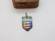 Sterling Silver Enamel Great Yarmouth Travel Shield Charm Pendant Vintage c1970