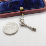 Sterling Silver Leek The Symbol of Wales Charm Pendant Vintage c1970