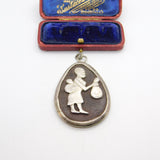 Large Victorian Sterling Silver Mounted African Fertility Pendant c1900 Antique