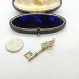 Sterling Silver Commemorative 21st Birthday Key Charm Pendant Vintage c1970