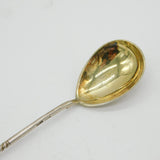 19th Century Russian Imperial .84 Silver Gilt Floral Pattern Teaspoon Antique