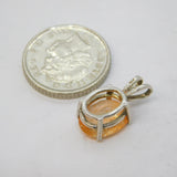 Sterling Silver Champagne Topaz Drop Charm Pendant Vintage c1970s