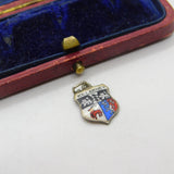 Sterling Silver and Enamel Killarney Travel Shield Charm Pendant Vintage c1970