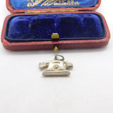 Sterling Silver Telephone Charm Pendant Vintage c1970
