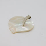 Sterling Silver Cut Natural Shell Heart Pendant Vintage c1970
