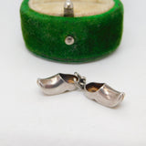Sterling Silver Pair of Clogs Charm Pendant Vintage c1970
