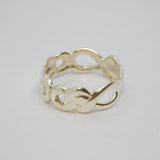 Sterling Silver Intertwined Shapes Band Ring Vintage c1970 Size M 1/2