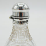 Victorian Sterling Silver Tooped Etched Glass Cayenne Pepper Pot Antique 1875