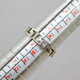 Sterling Silver Greek Key Pattern Dress Band Ring Vintage c1970 Size L
