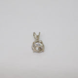 Sterling Silver CZ Solitaire Drop Charm Pendant Vintage c1970