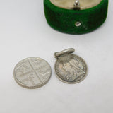 Victorian Sterling Silver Threepence SMH Engraved Love Token Charm Antique