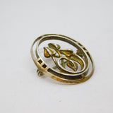 Scottish Sterling Silver Gilt Ola Gorie Art Nouveau Style Brooch Vintage c1970's