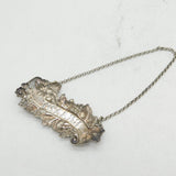 Victorian Silver Plated Grape Pattern Brandy Decanter Label Antique c1850s
