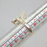 Sterling Silver Marquis Cubic Zirconia Solitaire Dress Ring Vintage c1990 Size N