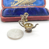 Sterling Silver Openable Little Teapot Charm Pendant Vintage c1970